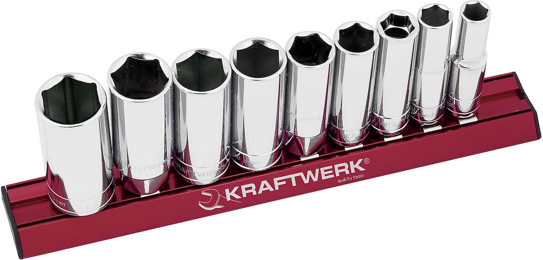 Kraftwerk Zoll-Stecknusssatz lang MAGALU 3/8", 9-tlg. (201599)