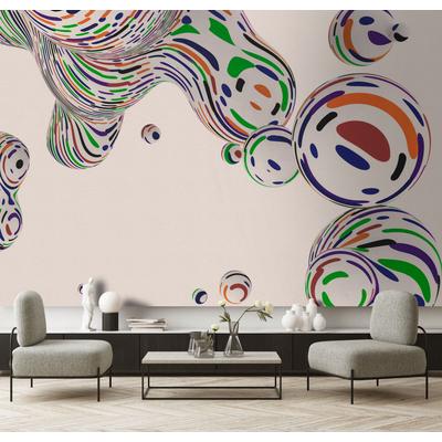 Fototapete LIVING WALLS "Walls by Patel 5 Fototapete Abstrakte 3D-Kugeln", natur, B:4m H:0m L:2,7m, Vlies, Tapeten, Abstrakte 3D-Kugeln auf 200 g/m² Premium-Vlies