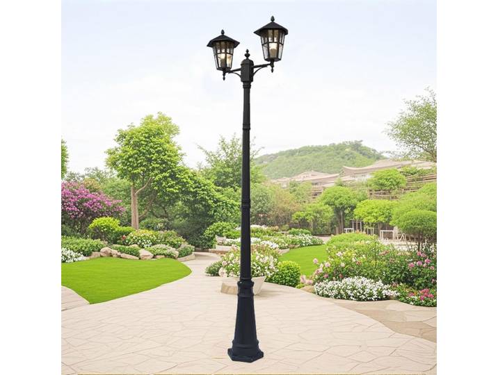Lampadaire extérieur étanche à haut mât pour jardin, villa, pelouse, éclairage paysager communautaire E27 ≈230CM