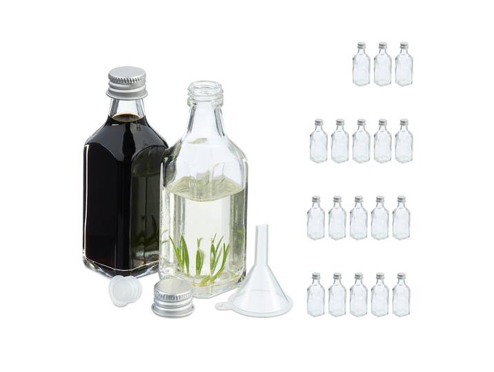 Kleine Flaschen Set 50ml Silber-Transparent