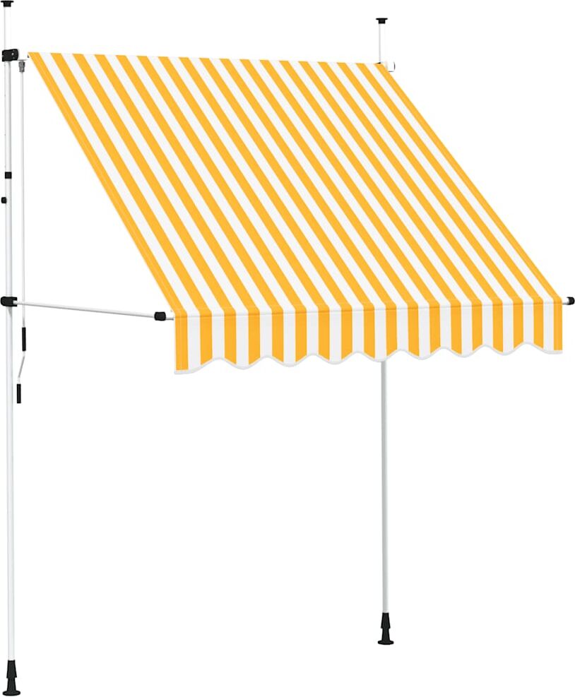 vidaXL Auvent rétractable manuel 200 cm Rayures oranges et blanches