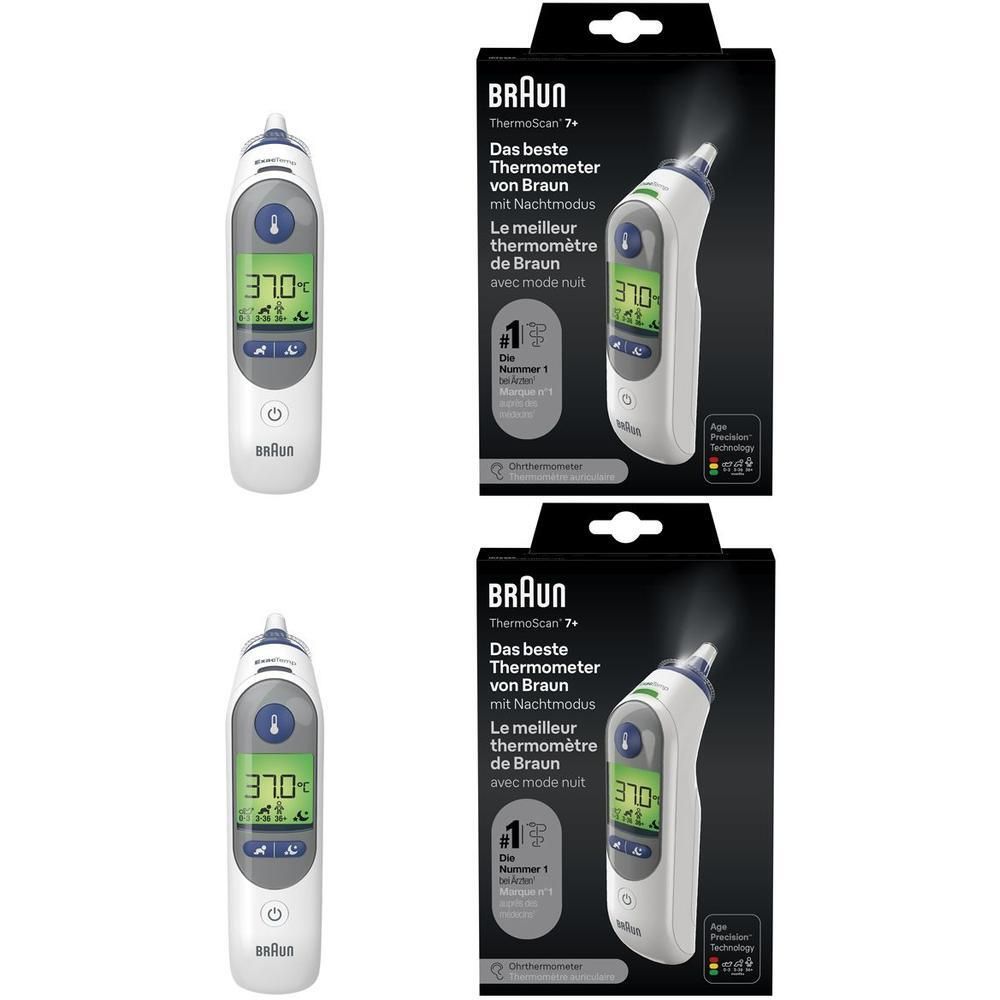 Braun Thermoscan 7+ Infrarot-Ohrthermometer 2x 2x1 St