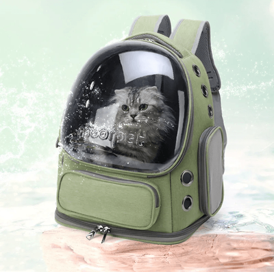 Inspire Essentials Transparent Cat Carrier Backpack For Travel With Breathable Design pink