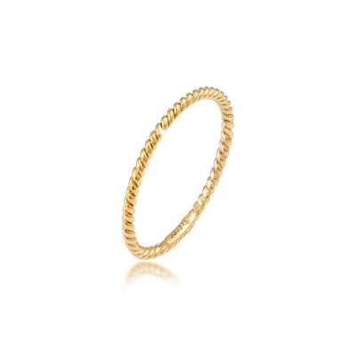 Fingerring ELLI PREMIUM "Gedreht 375 Gelbgold" Gr. 56, gold, Fingerringe, Damen, 56mm, ohne Stein, Gelbgold 375, 1,5mm, Fingerring