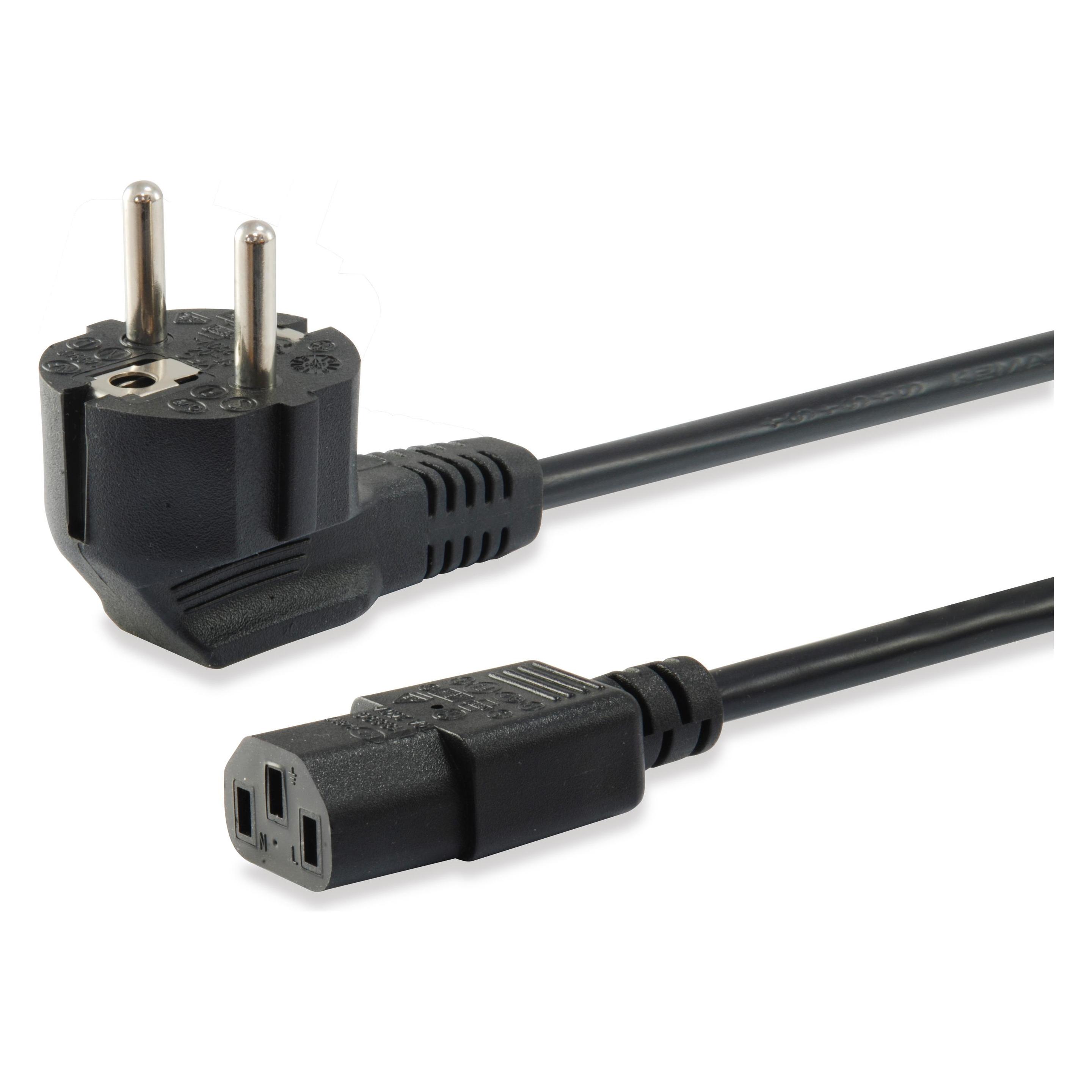 equip Netzkabel Anschl. Schukon. 1.80m gewinkelt schwarz (1.80 m) (112120)