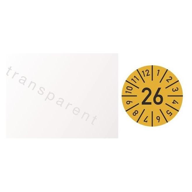 Moedel Einjahreskabelprüfplakette B25xL60 mm Jahr 2026 mit Monaten Folie (105488)