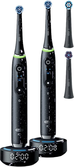 Oral-B iO 10 Zwart Duo Pack met 4 opzetborstels