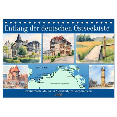 Entlang der deutschen Ostseeküste (Tischkalender 2026 DIN A5 quer), CALVENDO Monatskalender