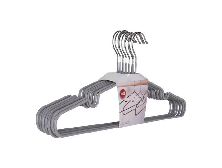 Kinderkleiderbügelset Massa Hangers, Silberfarben, Hellgrau, Metall, Kunststoff, 41x18x4 cm, Garderobe, Kleiderbügel