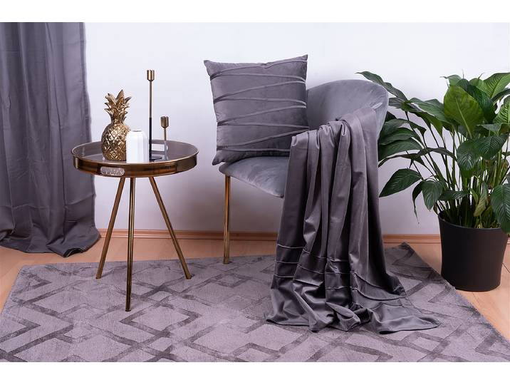 Plaid et coussin déco Paulina Gris/Graphite Polyester