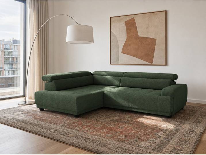 foamnova Ecksofa Roermond, B 270 cm, mit Ottomane und Relaxfunktion, Kopfstützen für mehr Komfort verstellbar, modernes Design