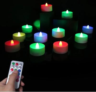 Inspired Living Color Changing LED Tea Lights With Remote And Timer Flameless Candles For Home And Outdoor Decor model A 10pcs