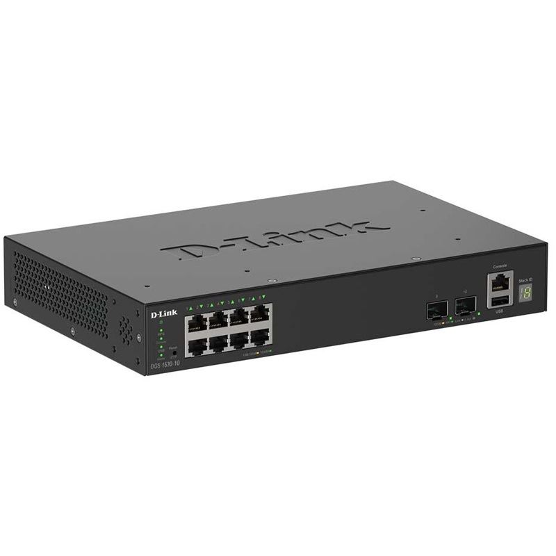 D-LINK 10-PORT 1G SMART STACK SWITCH 2X 10G SFP+ 8X 1G LAN