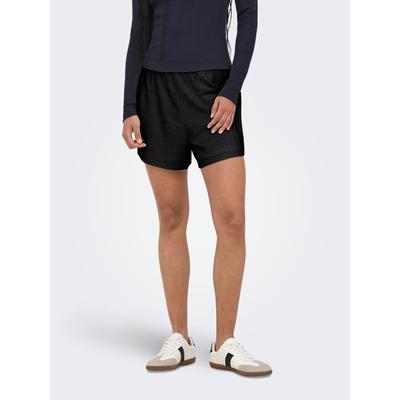 Shorts ONLY "ONLSMILLA LOOSE SHORTS JRS", Damen, Gr. L (40), N-Gr, schwarz, Obermaterial: 95% Polyester, 5% Elasthan, unifarben, loose fit kurz, Hosen Shorts, Materialmix, loose fit