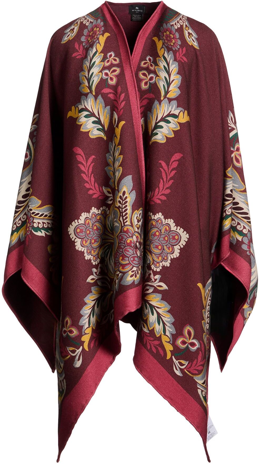 Etro Poncho Mujer Burdeos ONESIZE Mujer