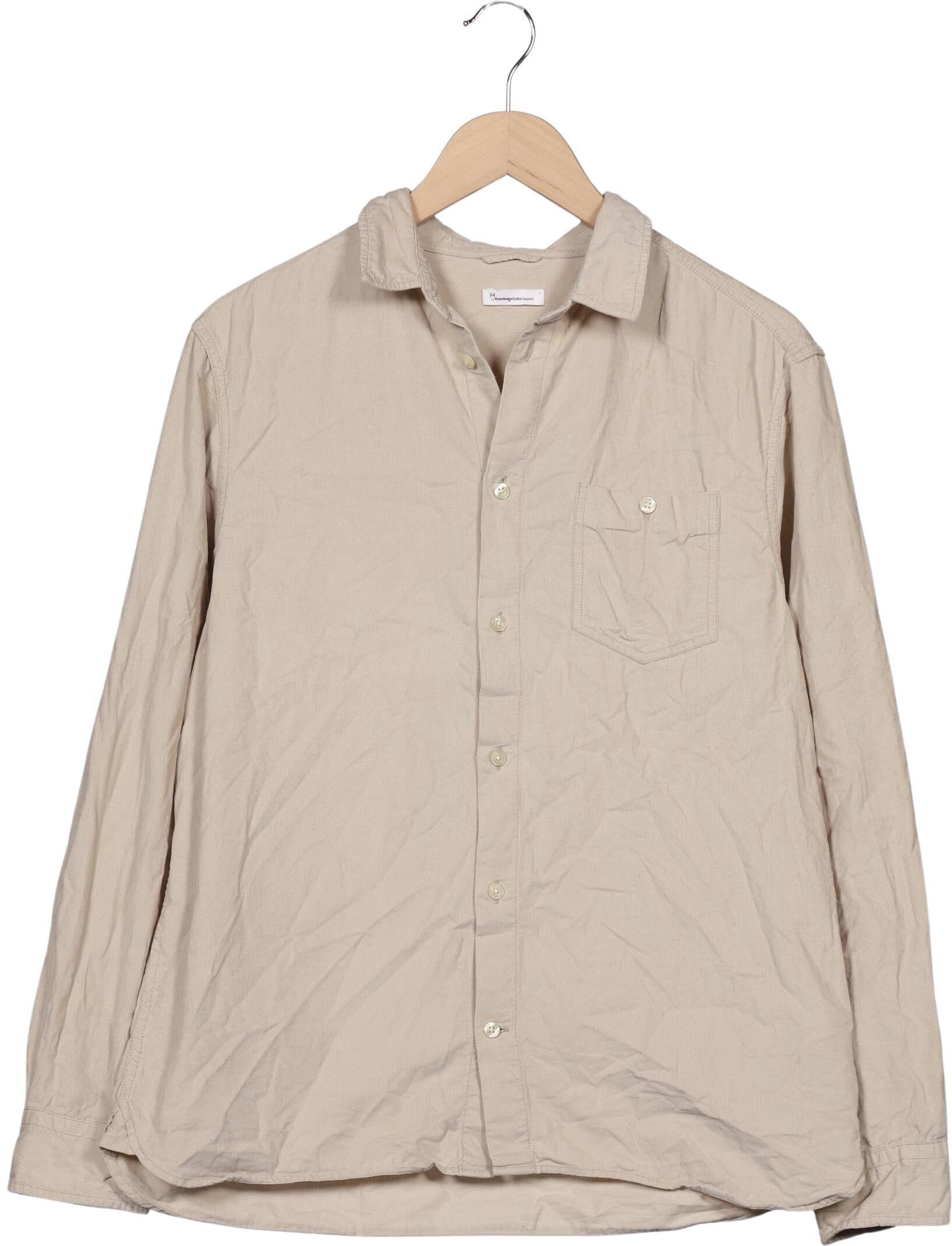 Knowledge Cotton Apparel Herren Hemd, Beige, Gr. L, Baumwolle - Second Hand