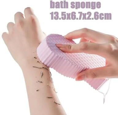 Uplifted Finds Three Dimensional Bath Sponge Body Scrubber For Gentle Exfoliating And Daily Shower Cleaning pink