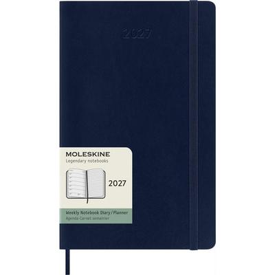 Moleskine 12 Monate Wochen Notizkalender 2027, Large/A5, 1 Wo = 1 Seite, rechts linierte Seite, Weicher Einband, Saphir