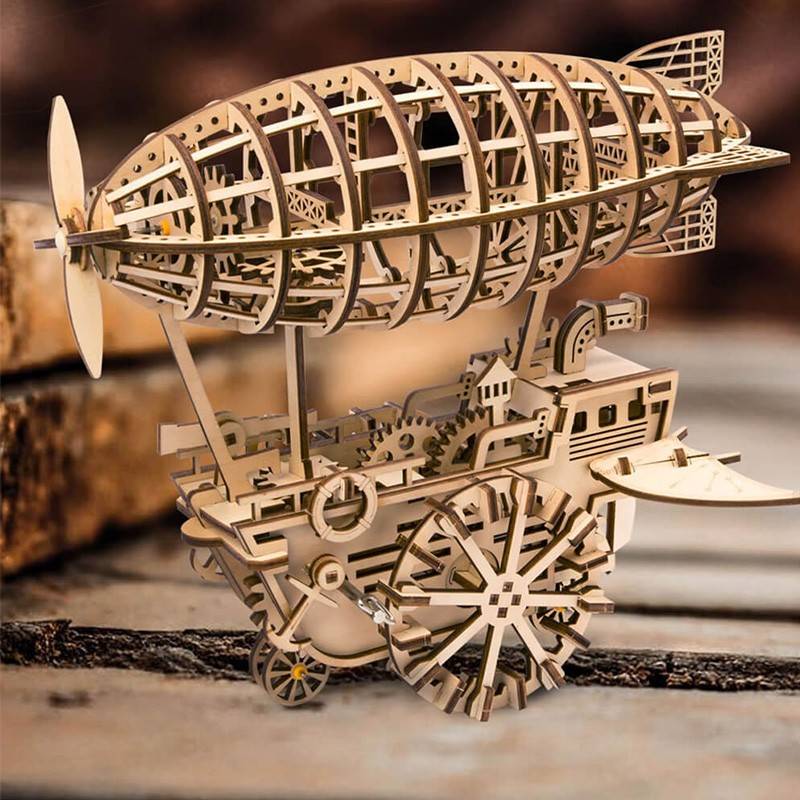 Dirigeable - Puzzle 3D Mécanique en bois Rokr