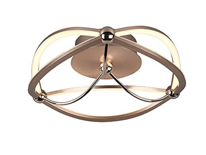 Trio Leuchten LED Deckenleuchte Charivari 621210108, Metall Messing matt, inkl. 20 Watt LED, Switch Dimmer