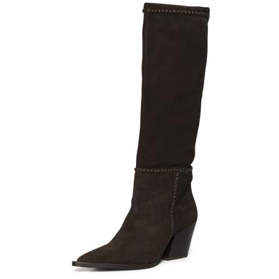 Stiefel STEVE MADDEN "STEVE MADDEN Stiefel Veloursleder", Damen, Gr. 41, braun (dunkelbraun), Veloursleder, Schuhe Stiefel