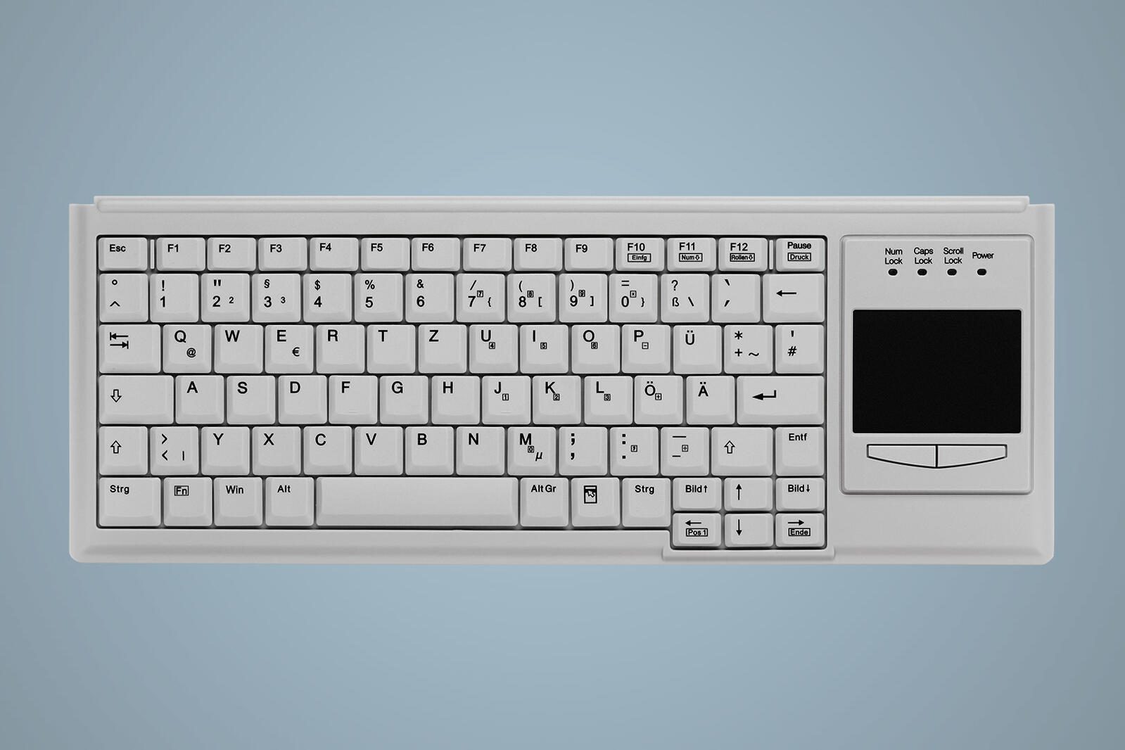 ContourDesign Active Key AK-4400-G USB Mini-Tastatur mit integriertem Touchpad Weiß AK-4400-GU-W/US