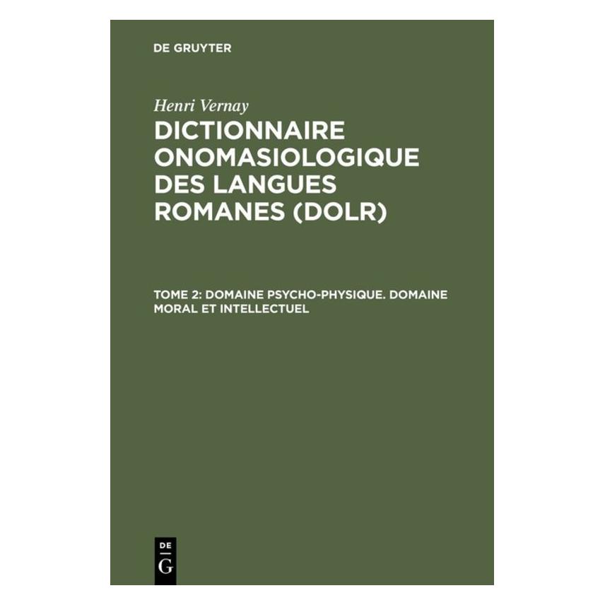 De Gruyter Dictionnaire onomas.romanes.DOLR.2 (Französisch, Hardcover, Henri Vernay) (67825645)