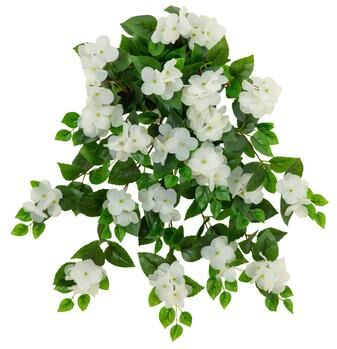 Nearly Natural 24-in UV Resistant Artificial Hydrangea Hanging Plant - Set of 2