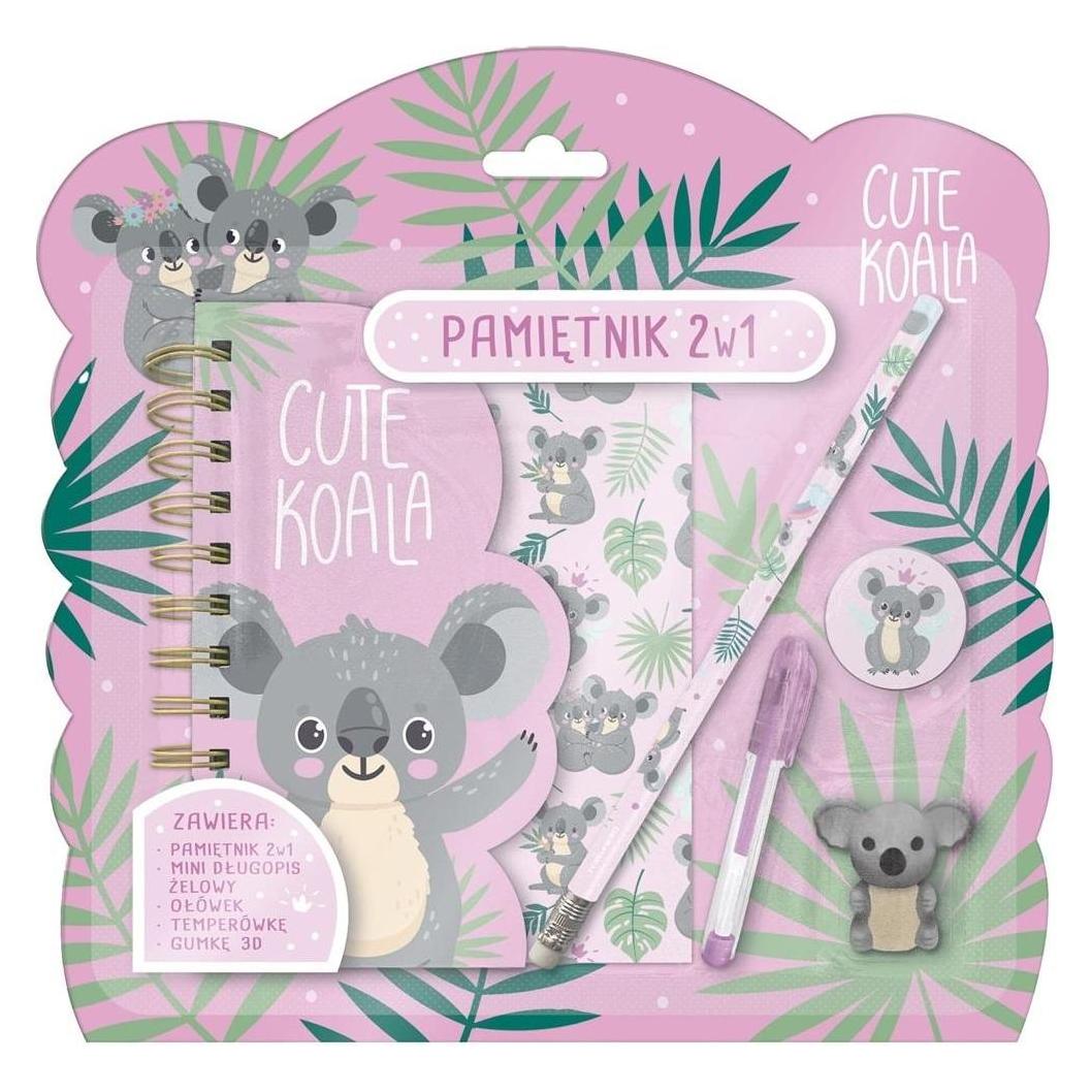 Derform 2in1-Tagebuch mit Vorhängeschloss + Koala-Zubehör 10 (Blanko) (46791370)