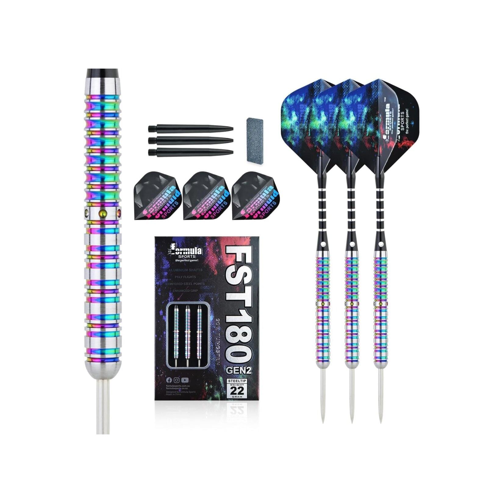Formula FST180 zweite Generation Regenbogen Tungsten Dart Steeltip
