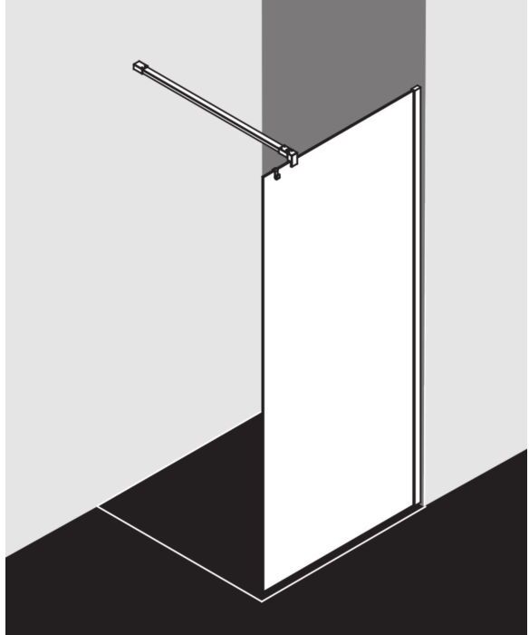 Kermi Xb Glasanlage XBWIA10020VAK 98-100x200cm, silber hochglanz, ESG klar