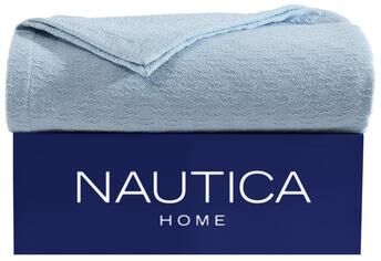 Nautica Ripple Cove Solid Cotton Blanket