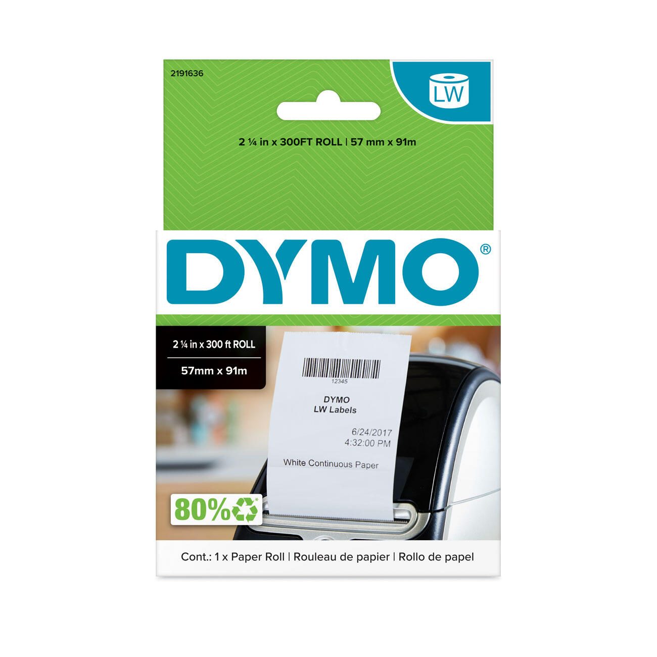 DYMO® Original Etikett für LabelWriter™ Bonrollen weiss 2191636
