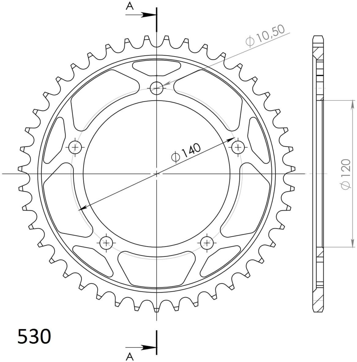 Kettenrad SUPERSPROX RFE-1800:43-BLK