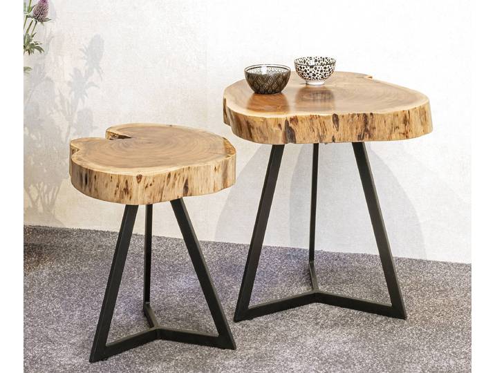Baumscheiben-Beistelltisch Patna Ø 45cm Braun