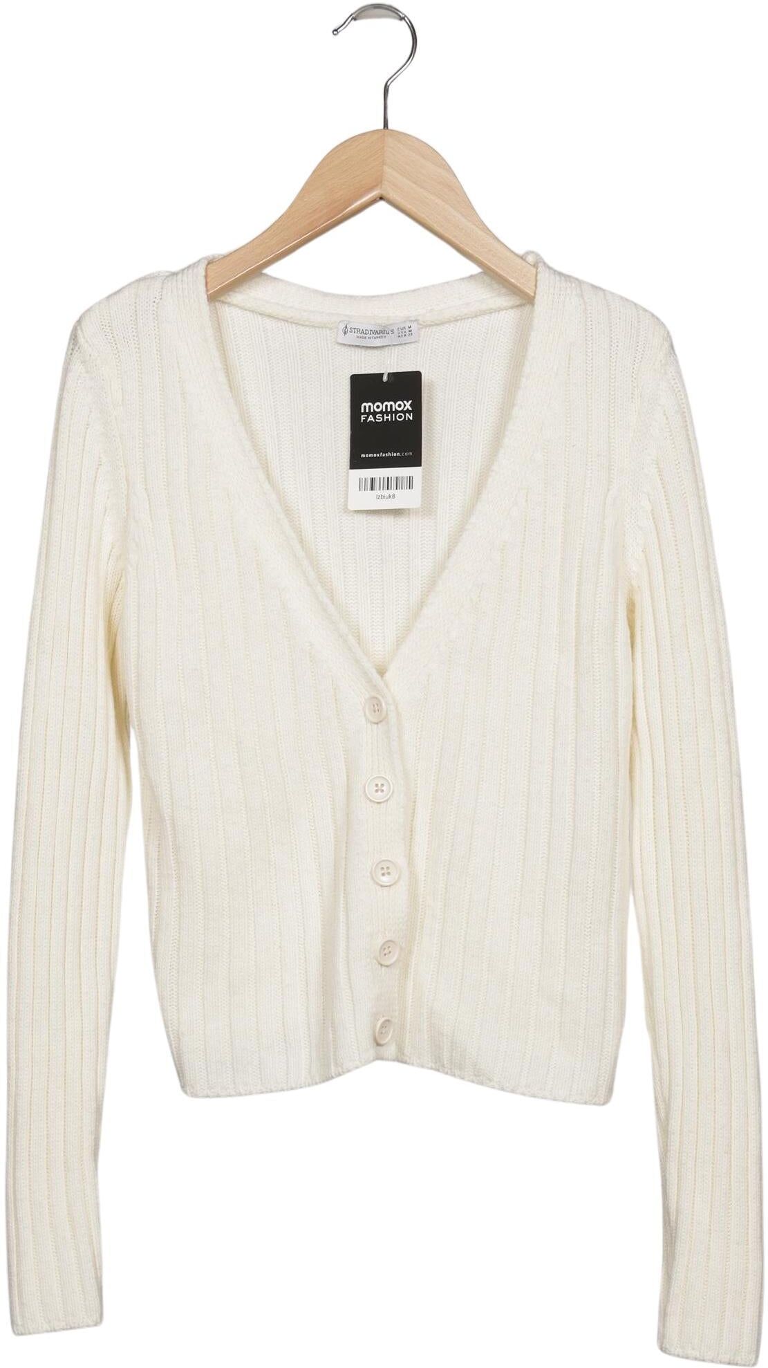 Stradivarius Damen Strickjacke, Cremeweiß, Gr. M, Synthetik - Second Hand