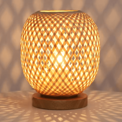 Inspire Curations Bohemian Handwoven Bamboo Table Lamp Vintage Rattan Bedside Light For Home Decor type A uk