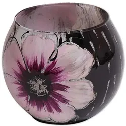 Seyko Geschenke, Windlicht, 550387 - Teelichthalter aus Glas "Blume", 9cm