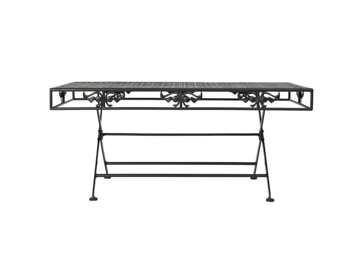 vidaXL Table basse pliante style vintage métal 100x50x45 cm noir