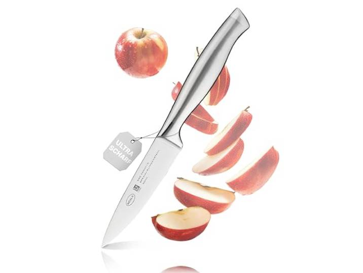 RÖSLE Spickmesser Basic Line 9cm - Hochwertiges Messer für Garnieren und Spicken von Fleisch, Küchenmesser mit Klingenspezialstahl, ergonomischer Edelstahlgriff, ein scharfes Messer für die Küche