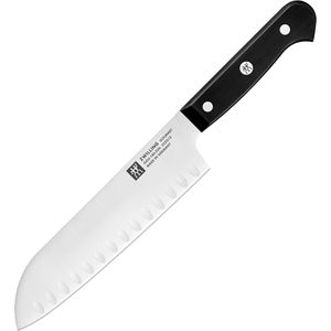 Zwilling Santokumesser Gourmet 36118-181-0, 18 cm Edelstahlklinge mit Kullenschliff, Kunststoffgriff