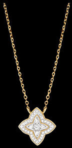 Edenly Halskette Diamantblume - WeiÃŸgold und Gelbgold 18 Karat mit Diamanten
