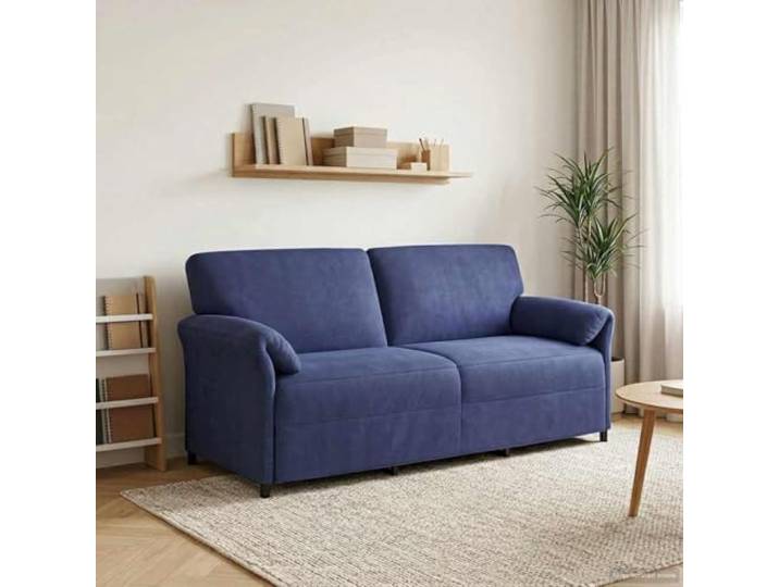 ZQQLVOO 3-Sitzer-Sofa Polizeiblau 198 x 83 x 95 cm Samt Metallrahmen, Schaumpolster, Pflegeleicht, Wohnzimmer