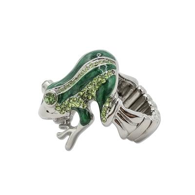 Fingerring "Frosch", grün, COLLEZIONE ALESSANDRO, Fingerringe, Damen, Messing, Fingerring