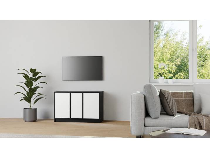 Badezimmerregal nach Maß MDF Lackiert Tiefs­chwarz RAL&nbsp;9005