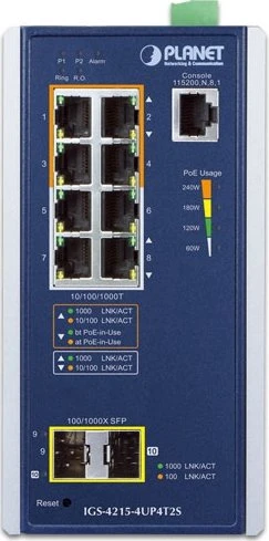 Planet Technology Industrial 4-Port Managed Switch IGS-4215-4UP4T2S