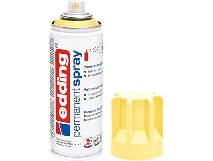 edding 5200 permanent spray - pastelgeel mat - 200 ml