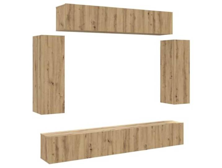 LKJephalotrope 6-tlg. TV-Schrank-Set Wandmontage Artisan-Eiche Wandhängendes Lowboard Ensemble in Artisan-Eiche Optik schafft Ordnung im Wohnzimmer durch vielseitigen Stauraum.