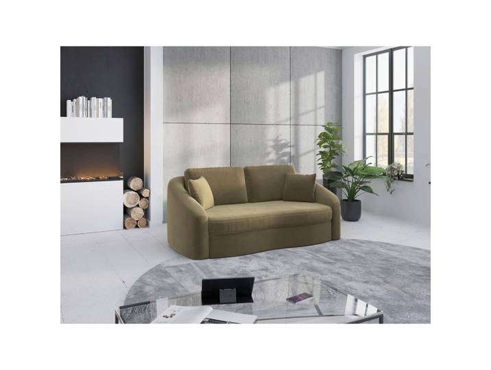 2,5-Sitzer, Olivgrün, 196x88x107 cm, Textil, Rücken Echt, Modern, sit&more