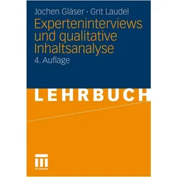 Experteninterviews und qualitative Inhaltsanalyse, Fachbücher von Jochen Gläser, Grit Laudel